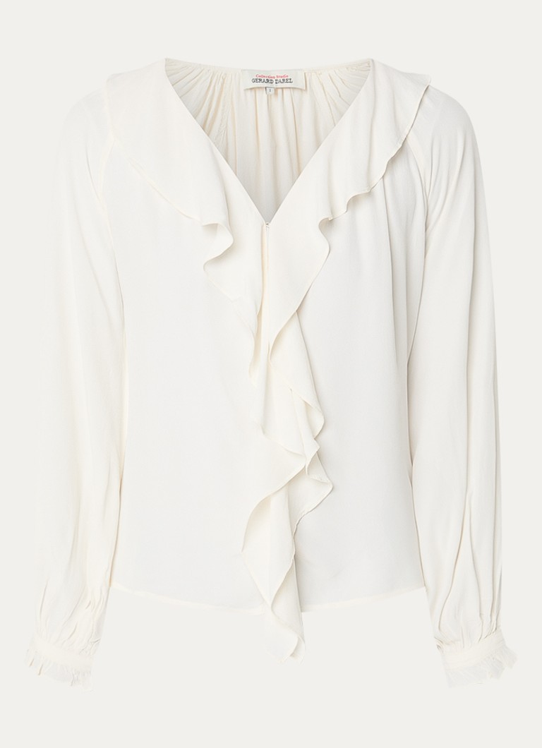 Gerard Darel Dames Cisana blouse met volant in de kleur Creme