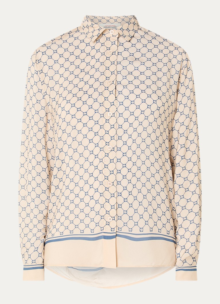 Gerard Darel Dames Clariane blouse met logoprint in de kleur Beige