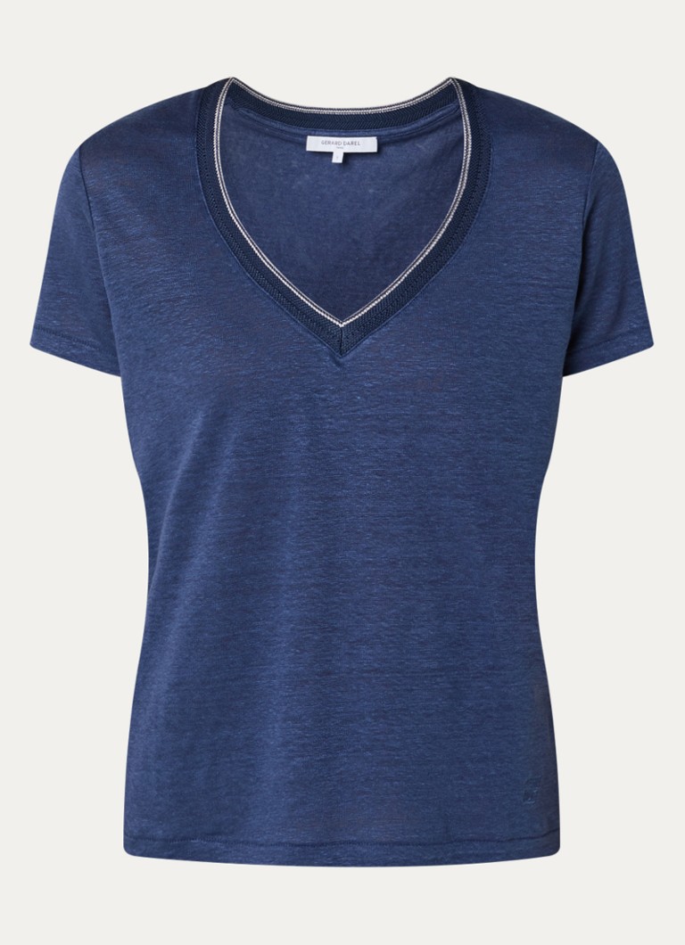 Gerard Darel Dames Mirana T-shirt van linnen met lurex in de kleur Indigo