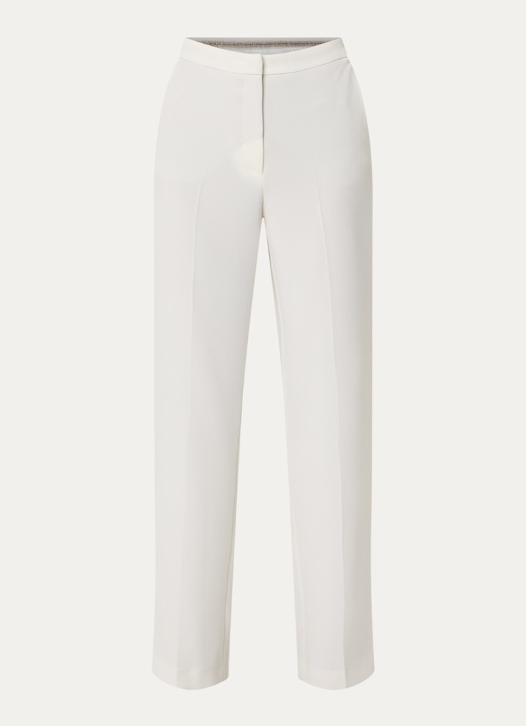 Gerard Darel Dames Aelia mid waist straight fit broek met steekzakken in de kleur Creme