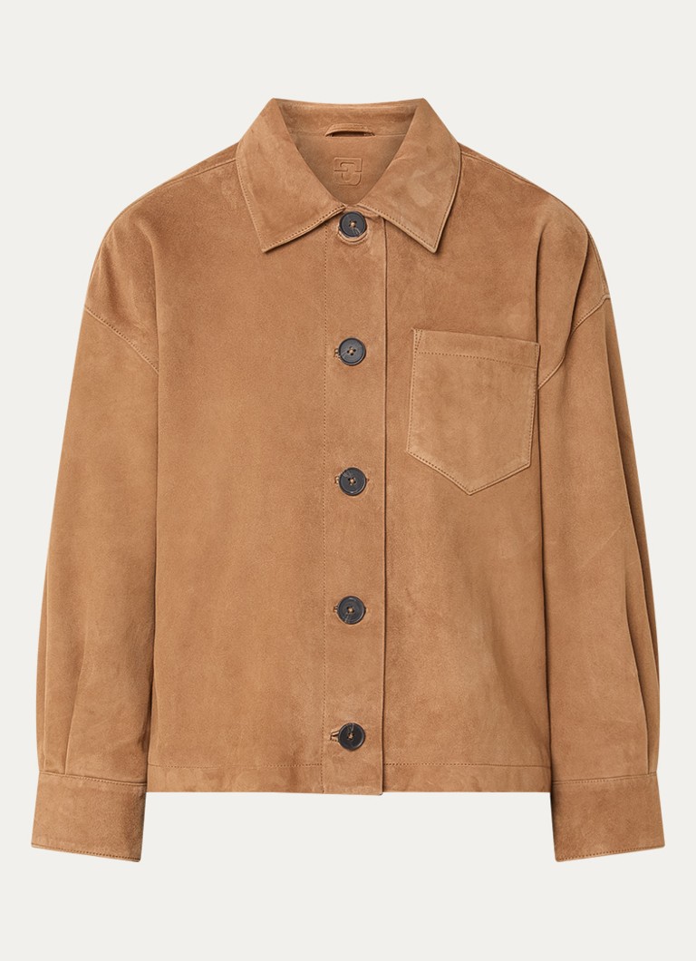 Gerard Darel Dames Tanael jack van geitensuède met borstzak in de kleur Cognac