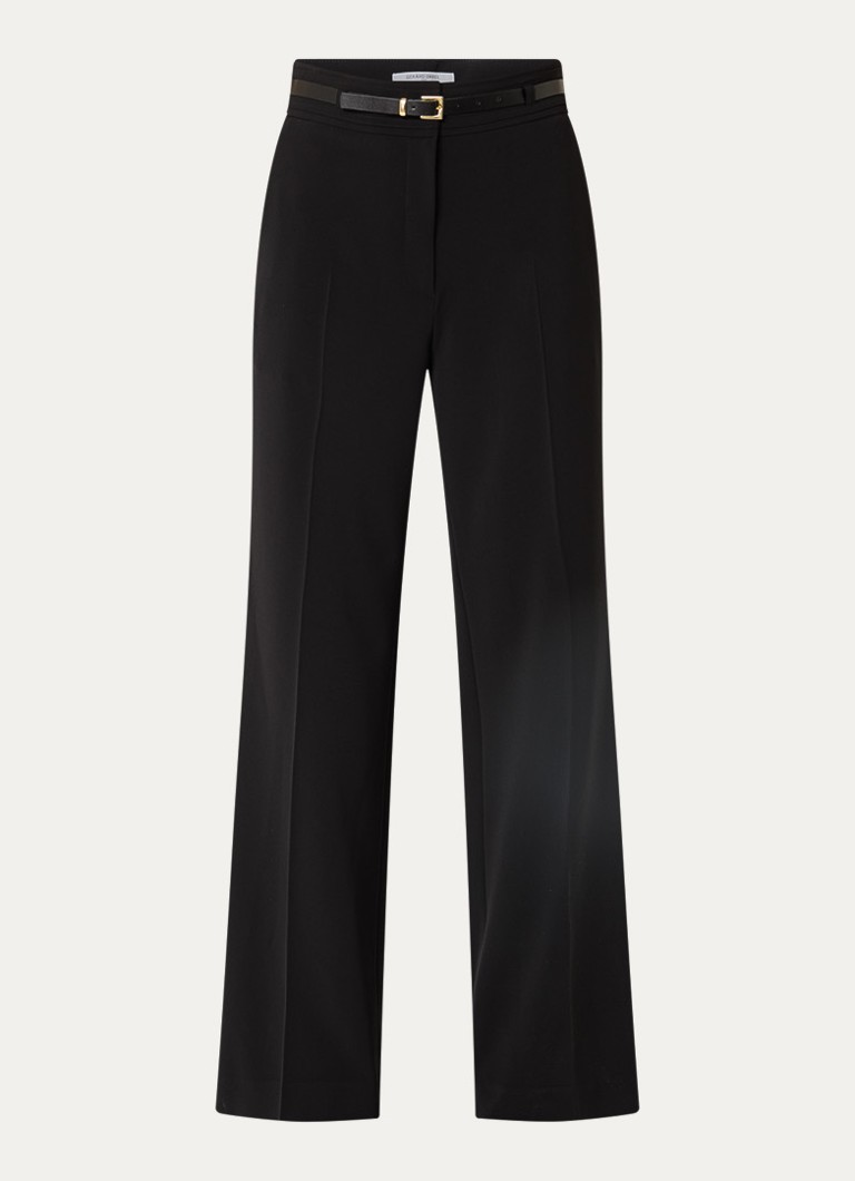 Gerard Darel Dames Alyce high waist wide fit pantalon met steekzakken in de kleur Zwart