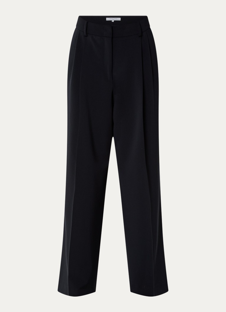 Gerard Darel Dames Alissia high waist wide fit pantalon met steekzakken in de kleur Donkerblauw