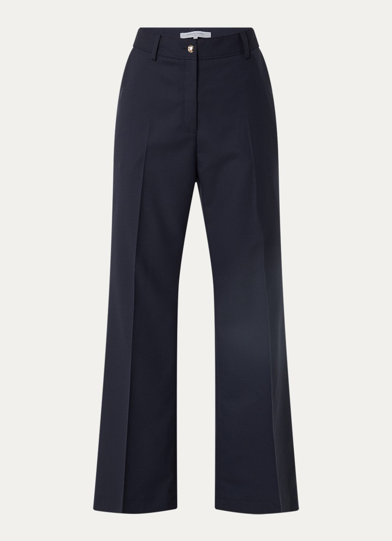Gerard Darel Dames Aliyah high waist straight fit pantalon met steekzakken in de kleur Donkerblauw