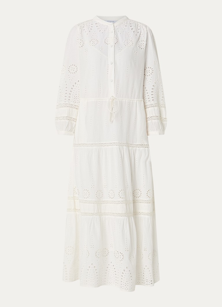 Gerard Darel Dames Rhonie maxi blousejurk met broderie in de kleur Creme