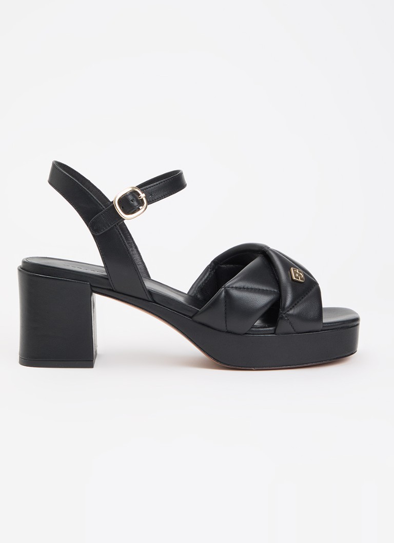 Gerard Darel Dames Livia sandalette van leer met logo in de kleur Zwart