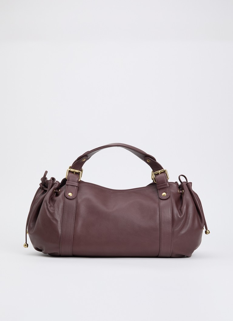 Gerard Darel Dames 24H handtas van leer in de kleur Roodbruin
