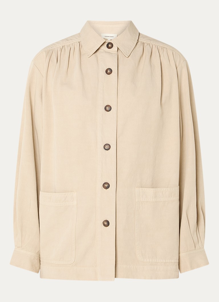 Gerard Darel Dames Tinaja jack in linnenblend met opgestikte zakken in de kleur Zand