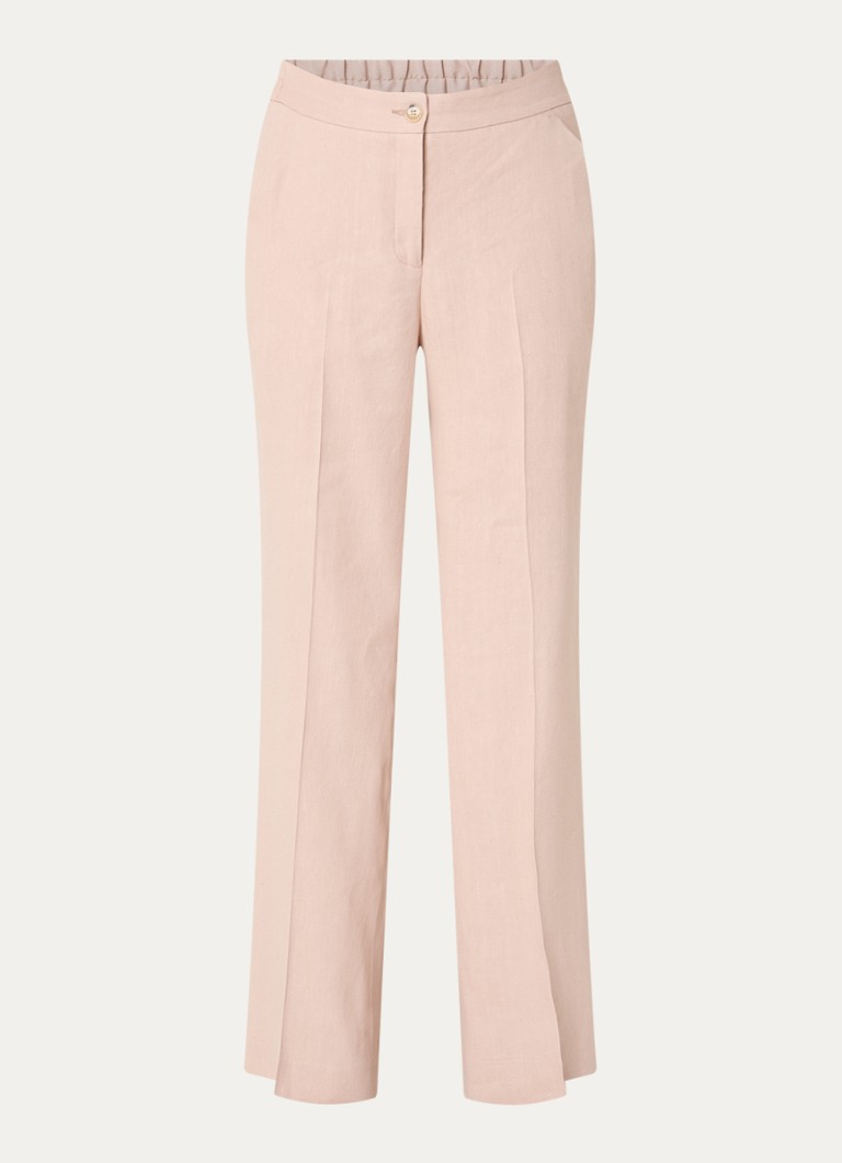 Gerard Darel Dames High waist loose fit pantalon in linnenblend met steekzakken in de kleur Lichtroze