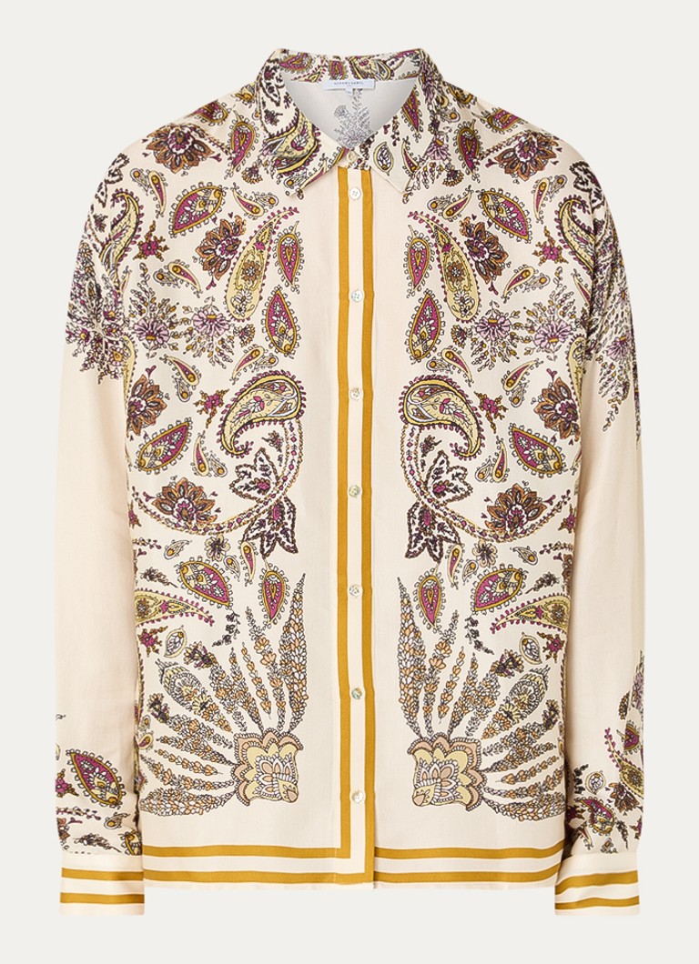 Gerard Darel Dames Canna blouse van satijn met print in de kleur Beige