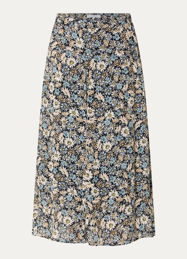 Gerard Darel Dames Jelina midi rok met bloemenprint in de kleur Zwart