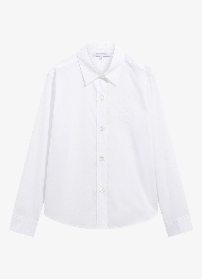 Gerard Darel Dames Alix blouse met logoborduring in de kleur Wit