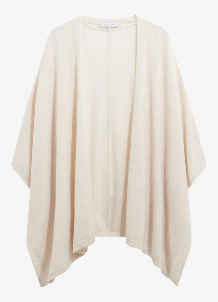 Gerard Darel Dames Reya fijngebreide poncho van kasjmier in de kleur Creme