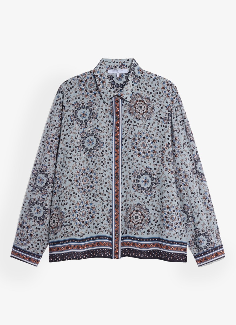 Gerard Darel Dames Liz blouse met paisley dessin in de kleur Lichtblauw