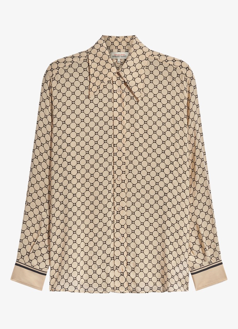 Gerard Darel Dames Jimi blouse met monogram print in de kleur Creme
