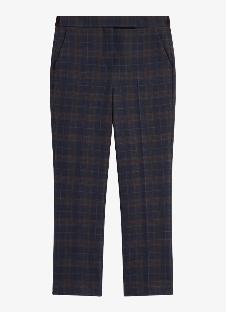 Gerard Darel Dames Misa pantalon in wolblend met ruit dessin in de kleur Blauw