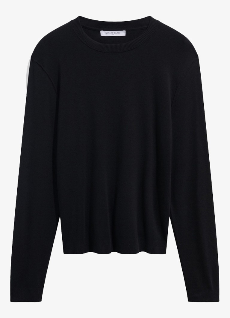 Gerard Darel Dames Bara longsleeve met logoborduring in de kleur Zwart