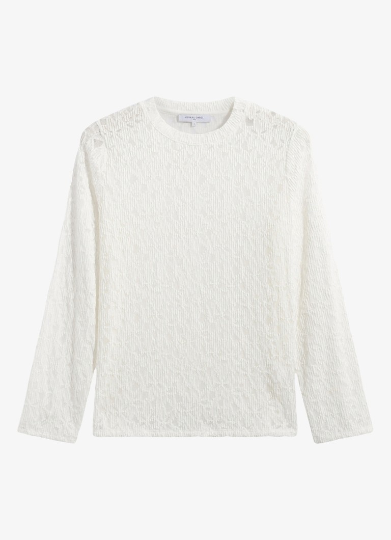 Gerard Darel Dames Baby T-shirt van kant in de kleur Creme