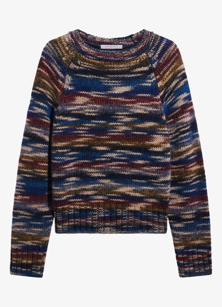 Gerard Darel Dames Grofgebreide trui met ronde hals in de kleur Multicolor