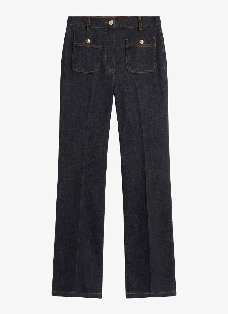 Gerard Darel Dames Ivana high waist straight leg met donkere wassing in de kleur Zwart