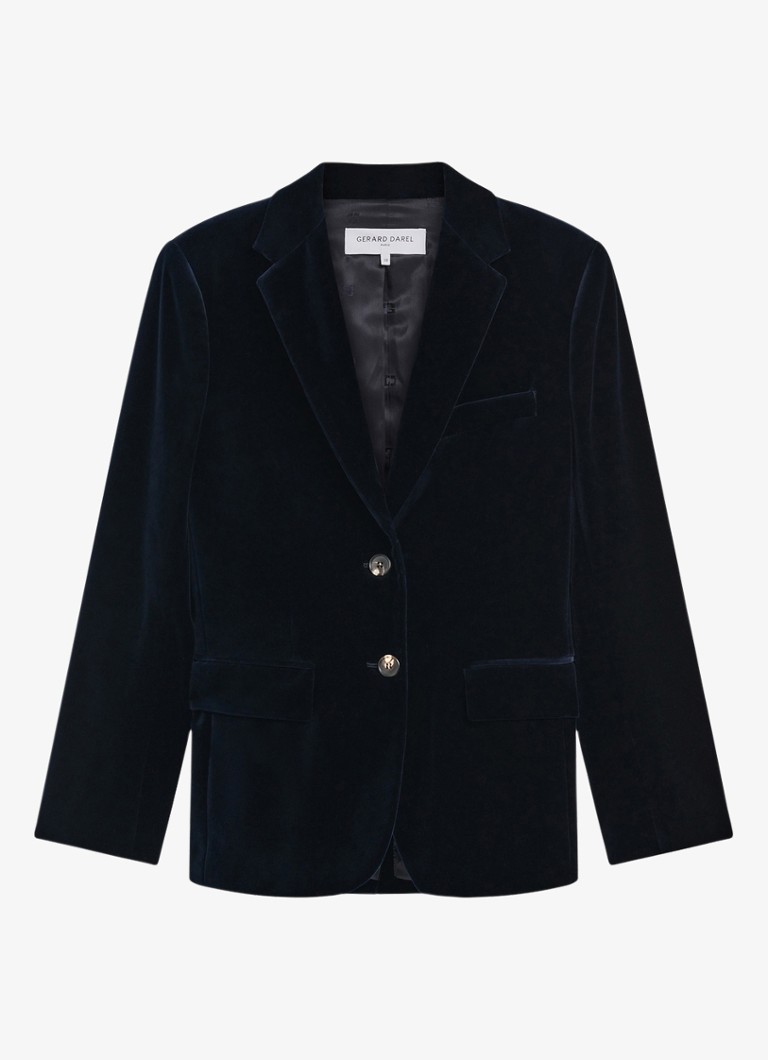 Gerard Darel Dames Jyna blazer van fluweel met klepzakken in de kleur Blauw