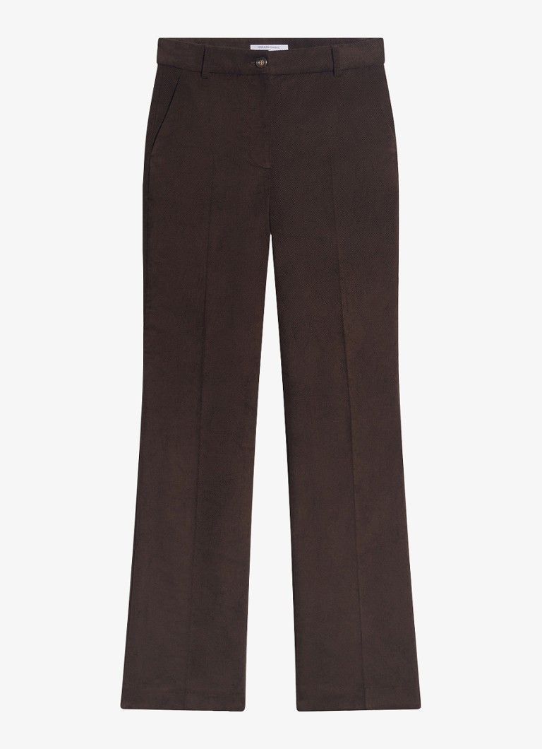Gerard Darel Dames Maby mid waist flared fit broek in de kleur Donkerbruin