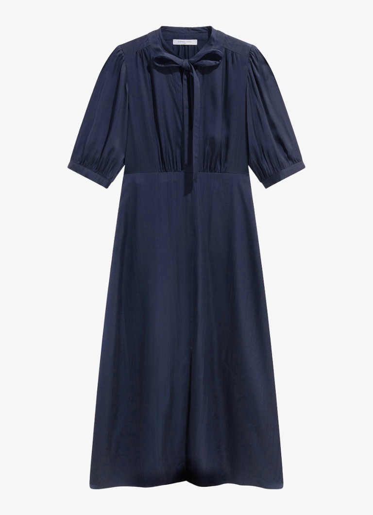 Gerard Darel Dames Midi jurk met pofmouwen in de kleur Donkerblauw