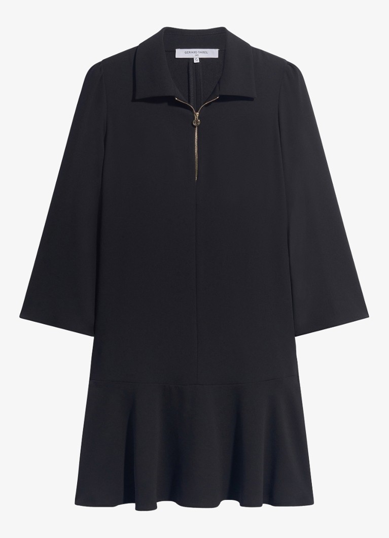 Gerard Darel Dames Carla mini jurk met plooien in de kleur Zwart