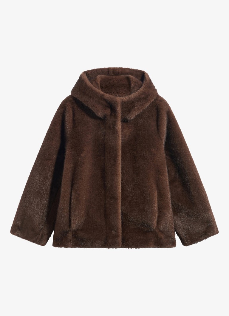 Gerard Darel Dames Agate jas van imitatiebont in de kleur Naturel