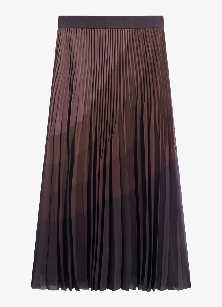 Gerard Darel Dames Taryn midi rok met plooien in de kleur Bruin