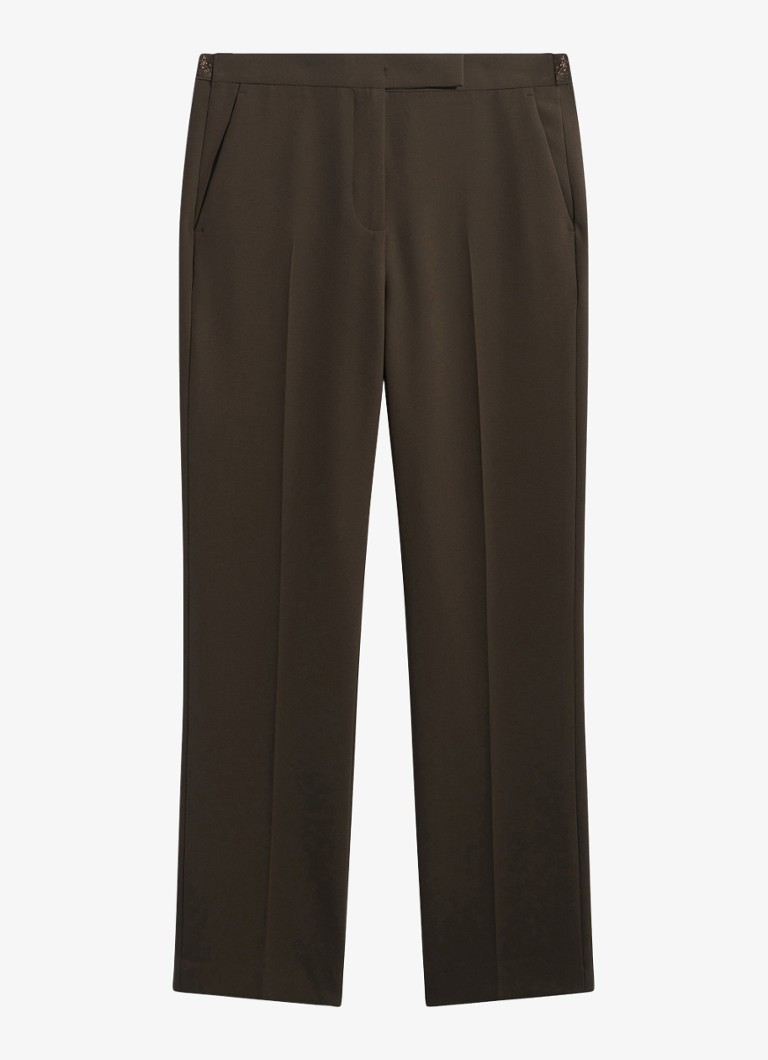 Gerard Darel Dames Mie mid waist slim fit pantalon in de kleur Mosgroen