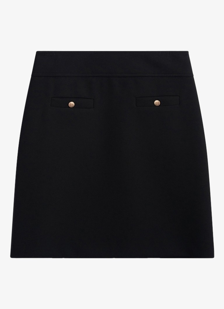 Gerard Darel Dames Thea mini rok met gouden knopen in de kleur Zwart