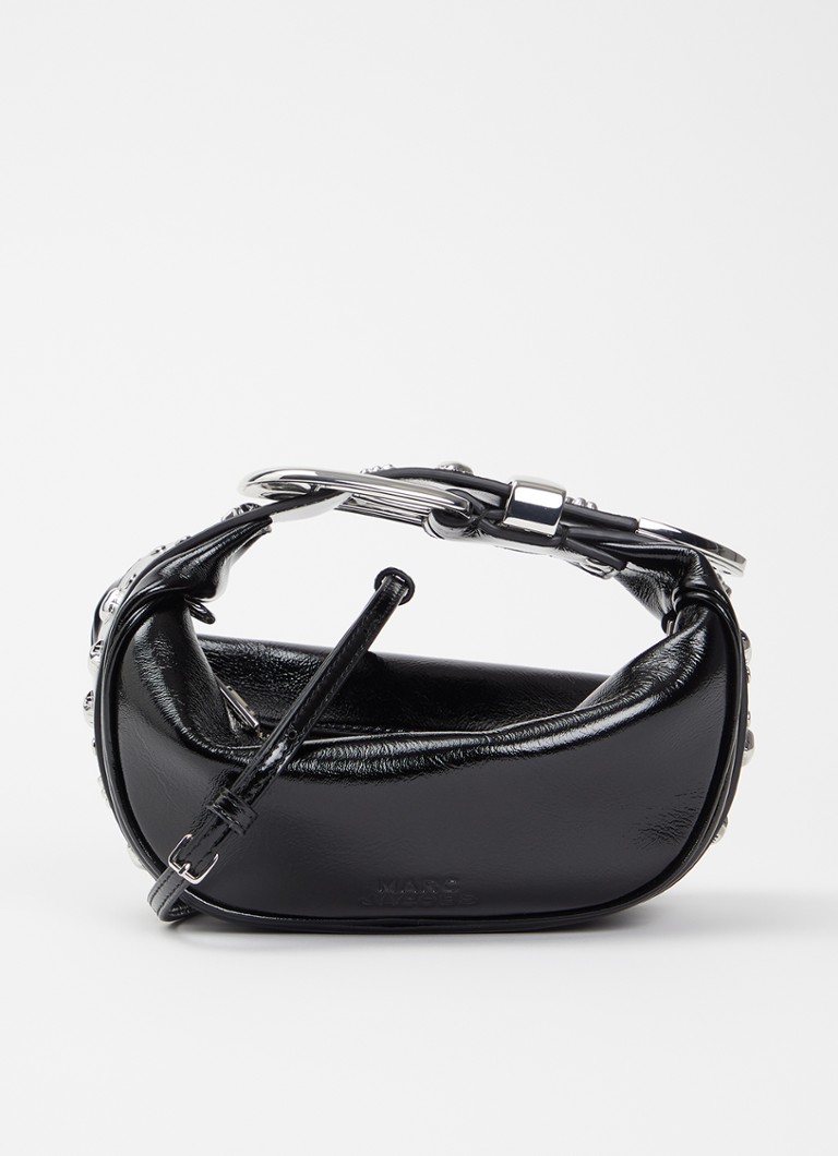 Marc Jacobs Dames The Party handtas van lamsleer met lakfinish en studs in de kleur Zwart, maat: 1SZ