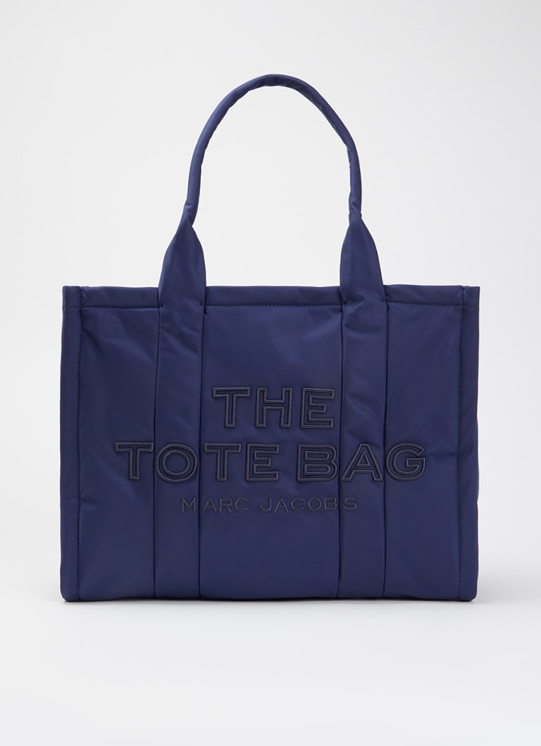 Marc Jacobs Dames The Large Tote schoudertas met logo in de kleur Royalblauw, maat: 1SZ