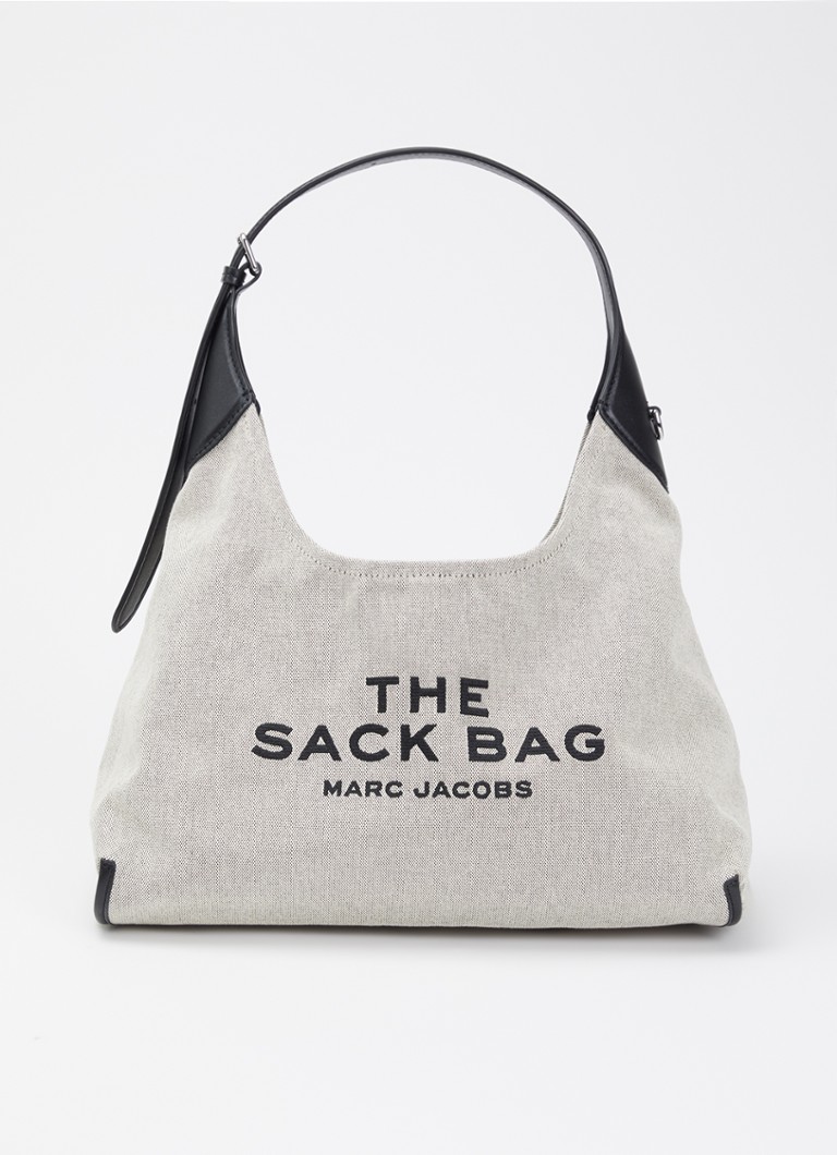 Marc Jacobs Dames The Belted Sack shopper van canvas met leren details in de kleur Ivoor, maat: 1SZ