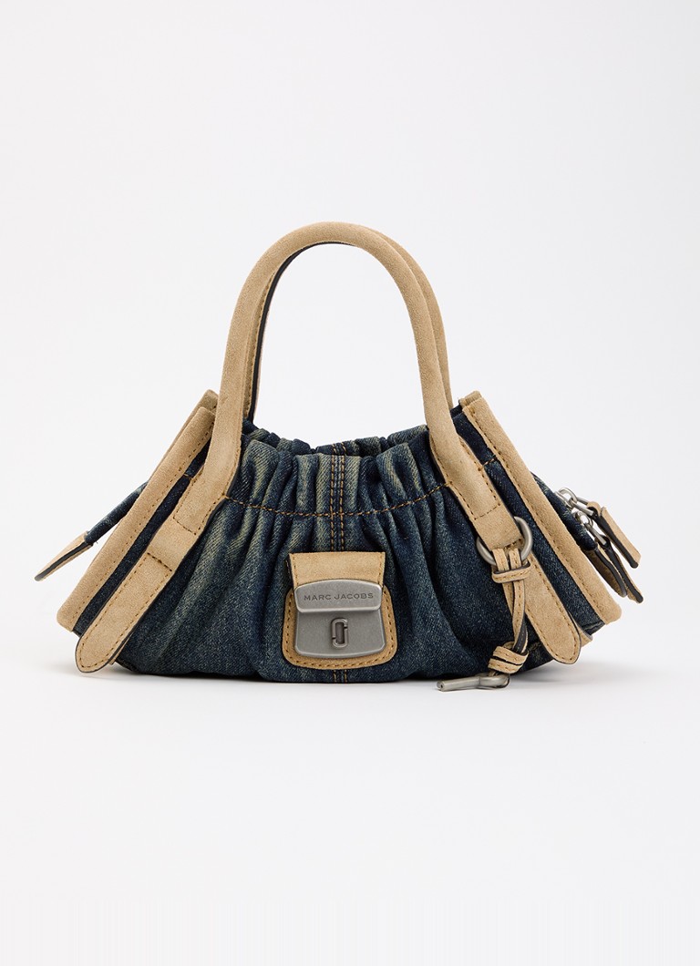 Marc Jacobs Dames The Cristina Small Satchel schoudertas van denim met suède details in de kleur Denim, maat: 1SZ