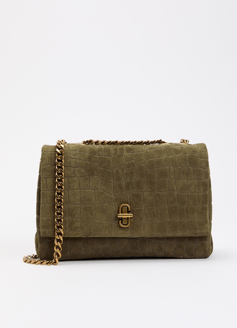 Marc Jacobs Dames The Slim Dual schoudertas van suède met crocostructuur