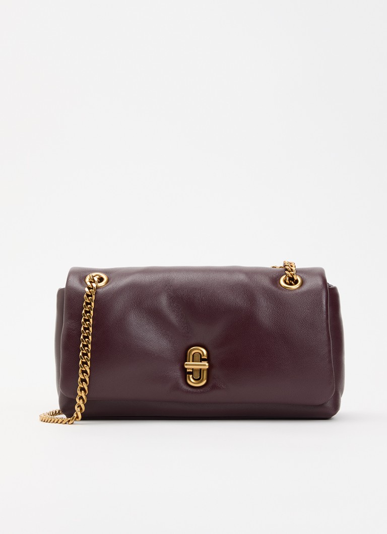 Marc Jacobs Dames The Dual Chain mini schoudertas van leer in de kleur Aubergine, maat: 1SZ