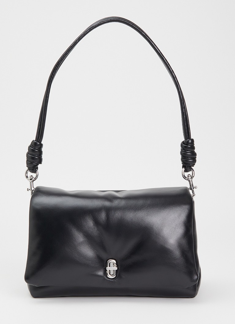 Marc Jacobs Dames The Dual Puffy schoudertas van lamsleer met afneembare schouderriem in de kleur Zwart, maat: 1SZ