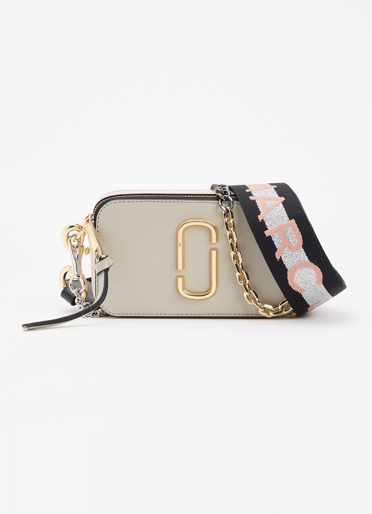 Marc Jacobs Dames The Colourblock Chain Snapshot crossbody tas van leer met afneembare schouderriem in de kleur Donkerbeige, maat: 1SZ