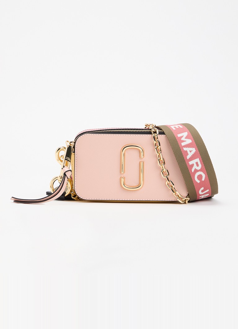 Marc Jacobs Dames The Colourblock Chain Snapshot crossbodytas van leer met afneembare schouderriem in de kleur Roze, maat: 1SZ