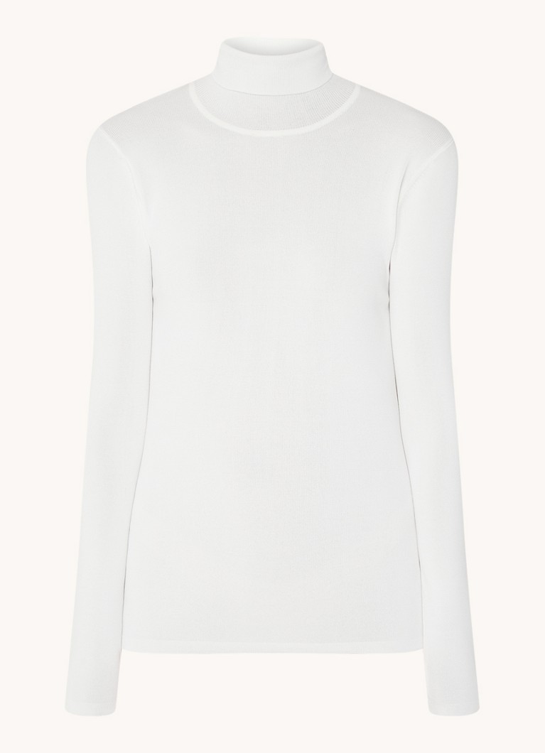 NIKKIE Dames Jolie fijngebreide top met col in de kleur Gebroken wit