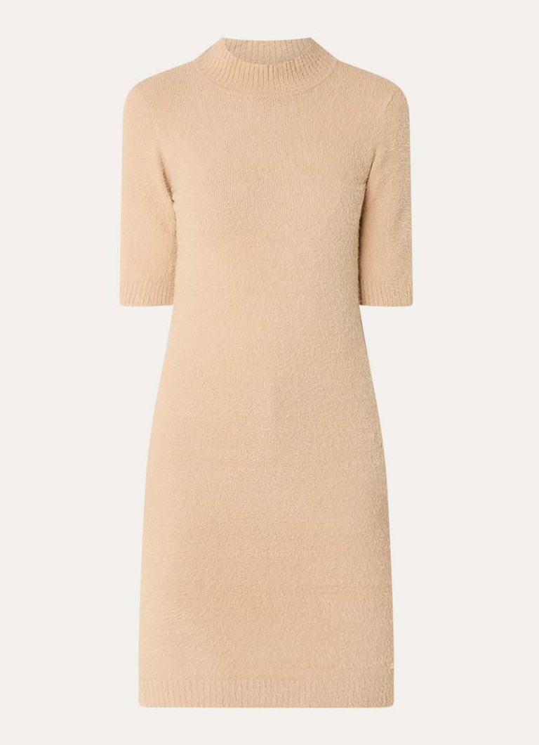 NIKKIE Dames Otaru mini trui-jurk met col in de kleur Beige