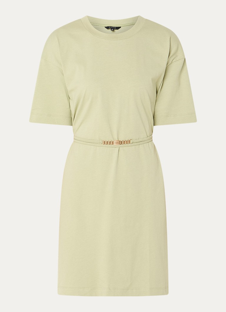 NIKKIE Dames Patos T-shirt jurk met trekkoord in de kleur Groen