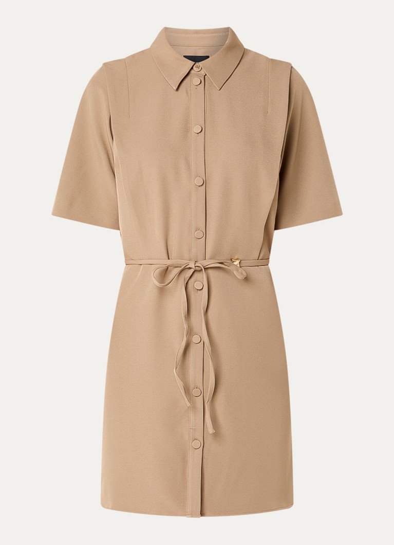 NIKKIE Dames Reims mini jurk met ceintuur in de kleur Camel