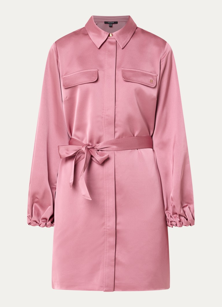 NIKKIE Dames Aivy midi blousejurk van satijn in de kleur Oudroze