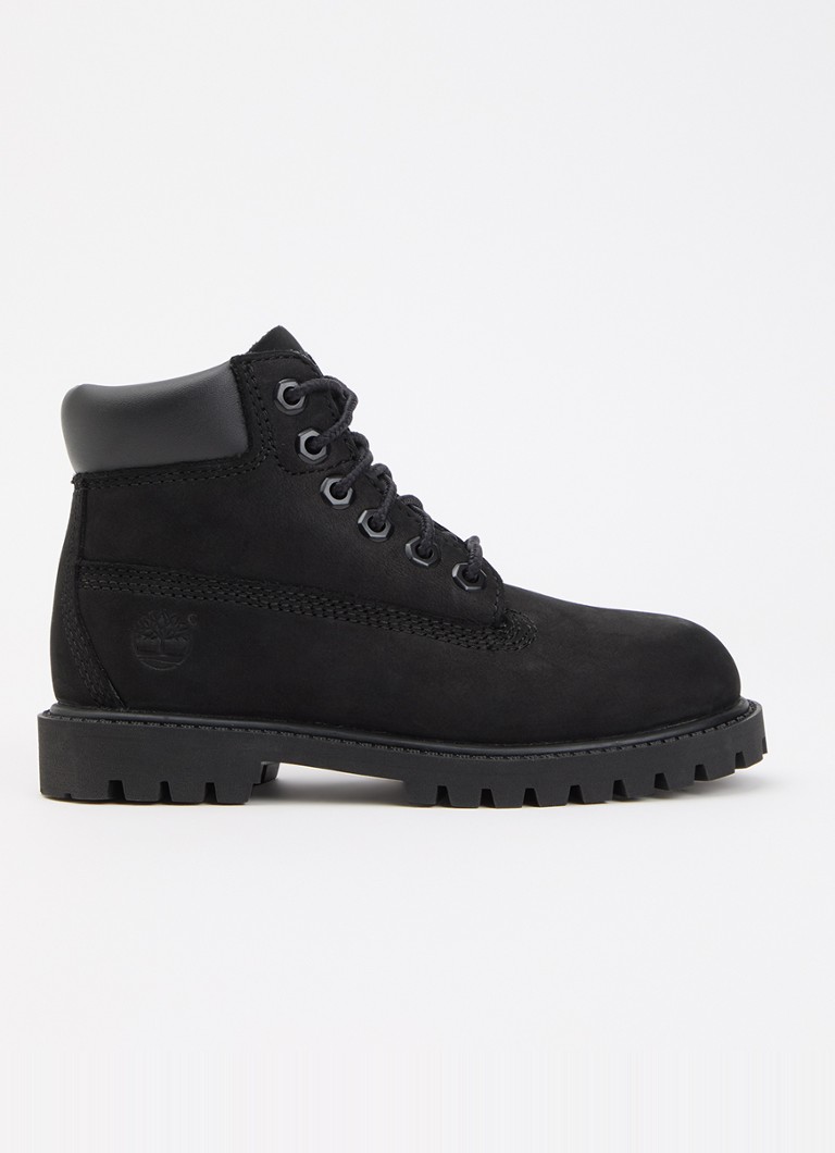 Timberland Meisjes Veterboot van leer van nubuck in de kleur Zwart, maat: 28