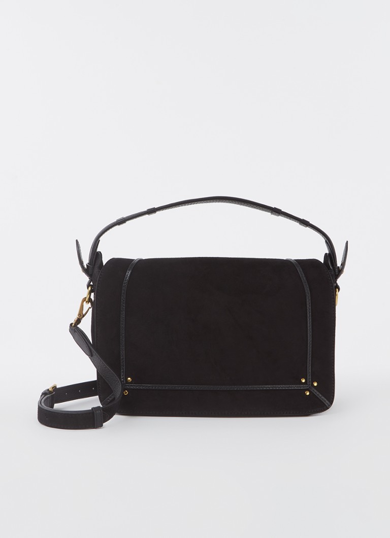 Jérôme Dreyfuss Dames Pepito M crossbodytas van kalfssuède met geitenleren details