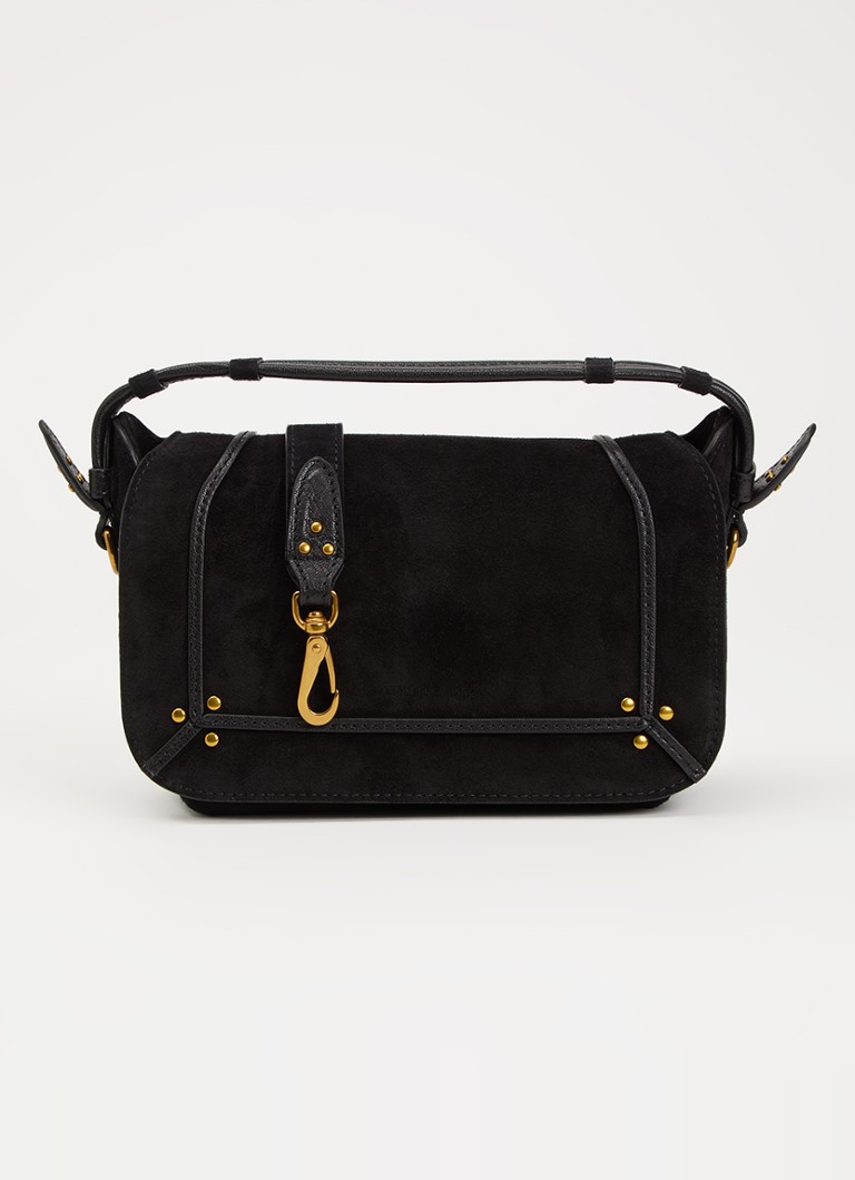 Jérôme Dreyfuss Dames Co Petito S crossbodytas van suède met afneembare schouderriem in de kleur Zwart, maat: one size