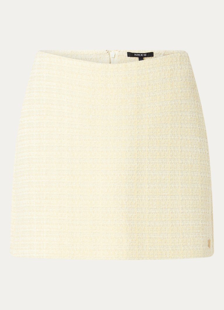 NIKKIE Dames Perth minirok van tweed in de kleur Geel